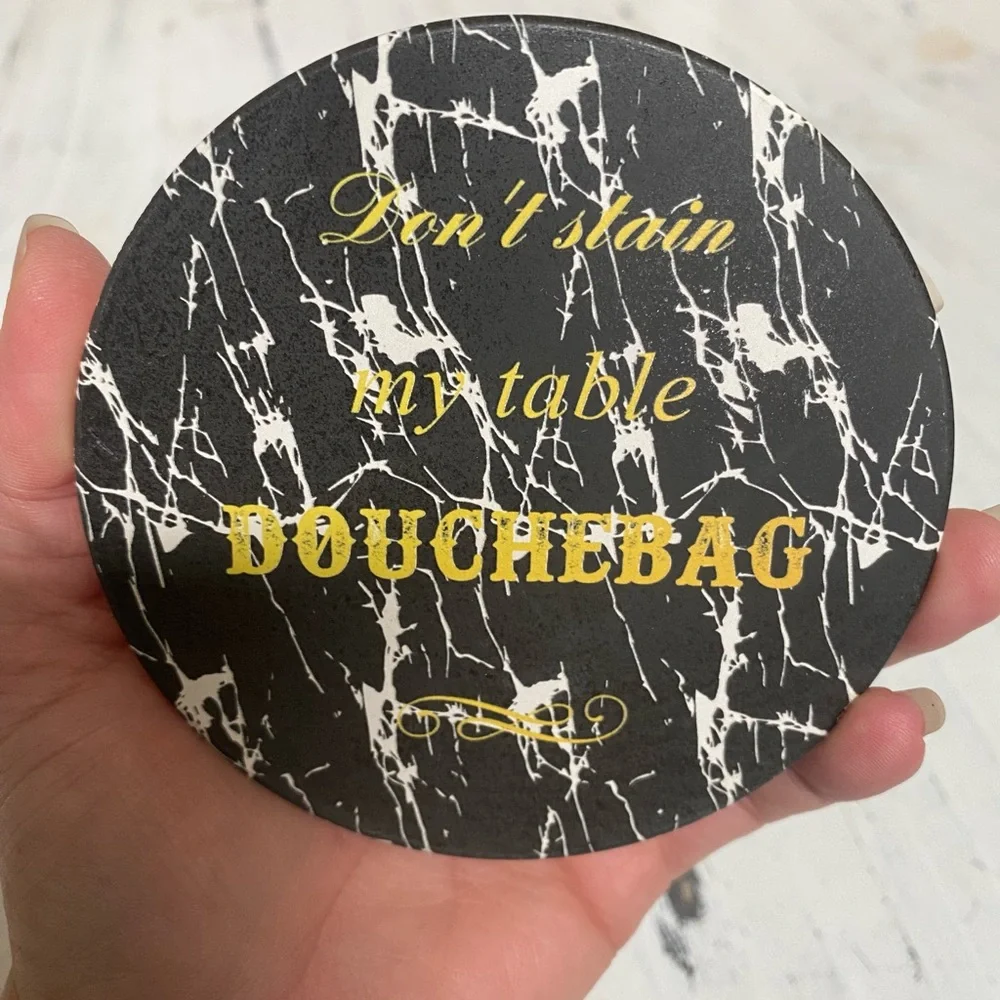 Black and Gold Marble Coasters Set